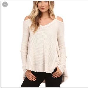 Free People Cold Shoulder Cutout Sweater